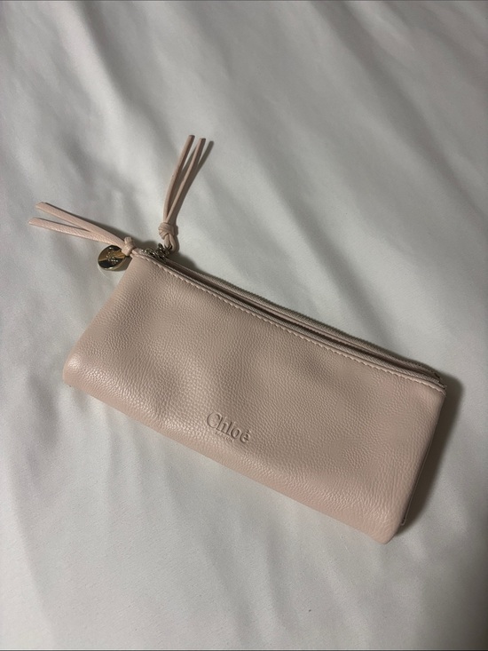 Chloe Handbags - Chloé Blush Leather Zip Pouch